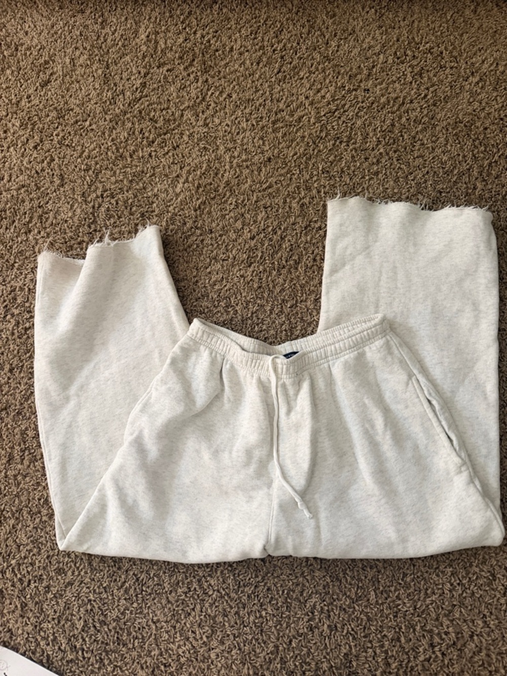 Brandy Melville Cream Fleece-Lined Sweatpants